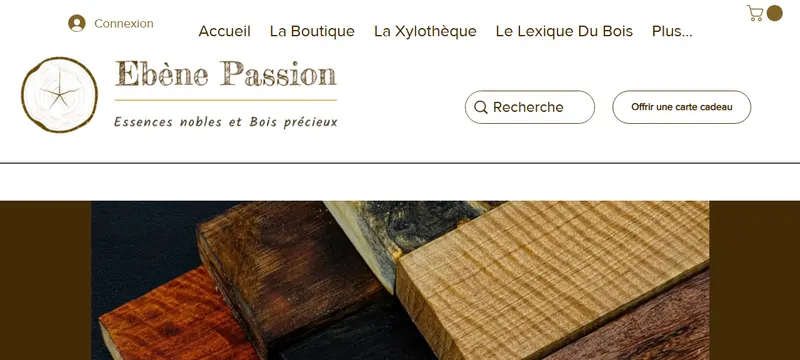 Page d'accueil du site Ebène Passion